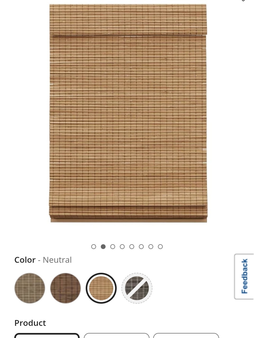 jcpenney Neutral Natural Bamboo Roman Shade
